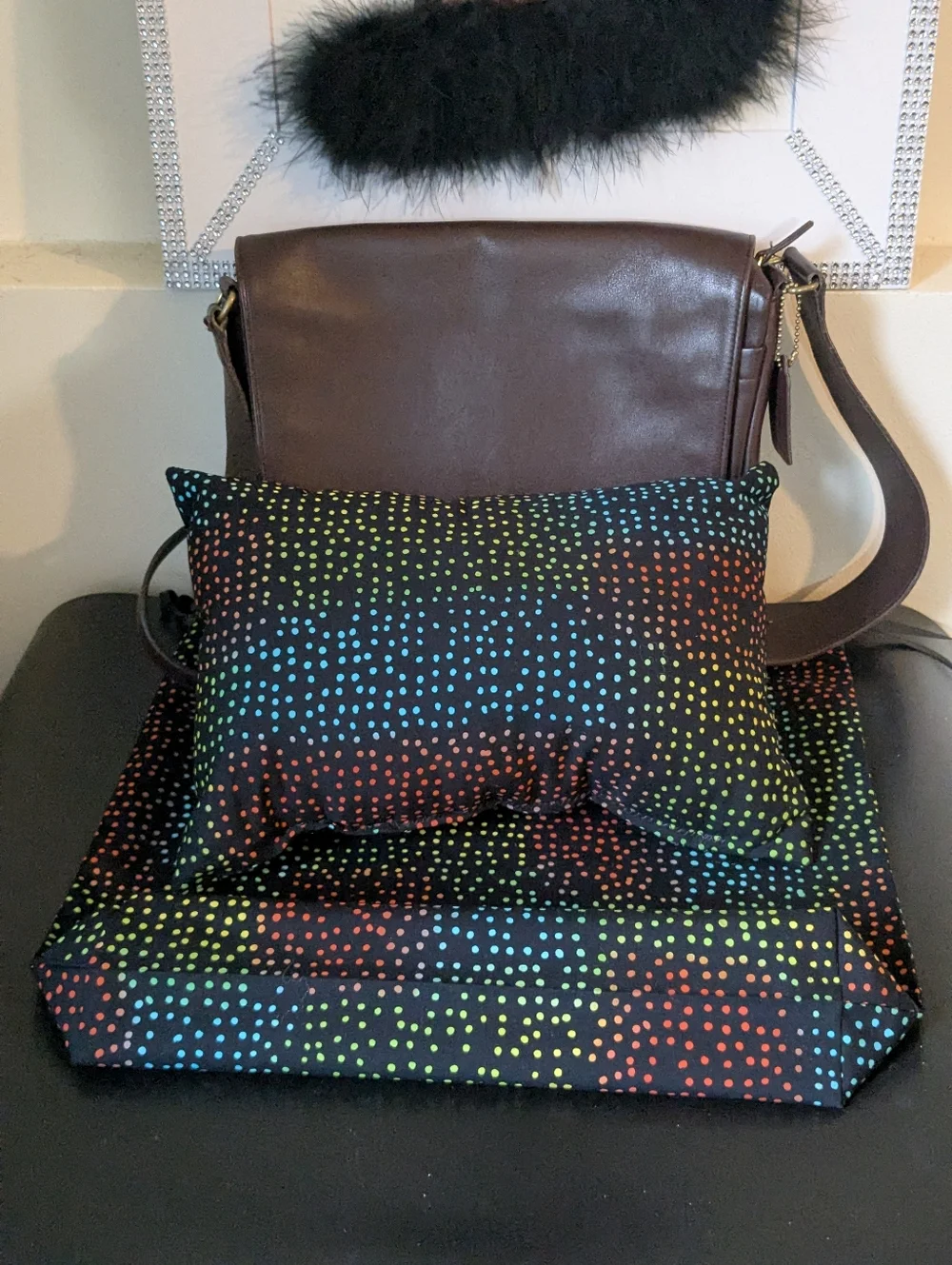 Matching Custom Handmade 1 Dust Bag & 1 Purse Pillow Combo Set Size Medium -